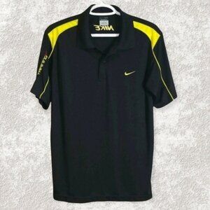 Nike Men's Polo Top Size L Sphere Dry Taining Golf Sports Swish Spell Out